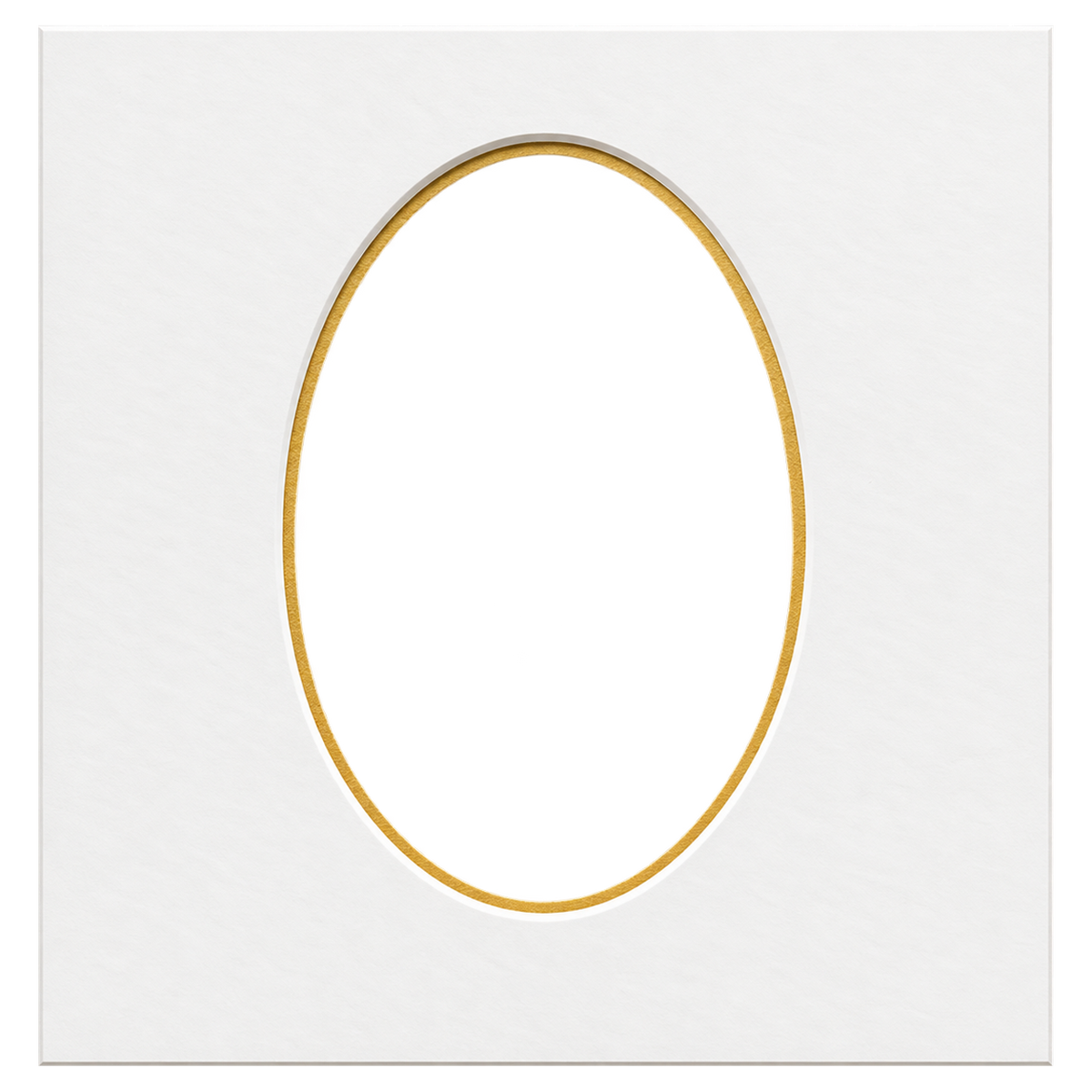 Oval Opening — white and coloured matboard example